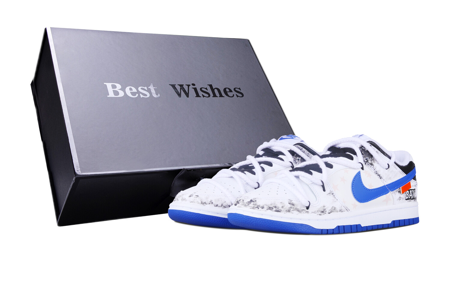 

Кроссовки Nike Dunk Skateboarding Shoes Men Low-top White/blue, синий/белый