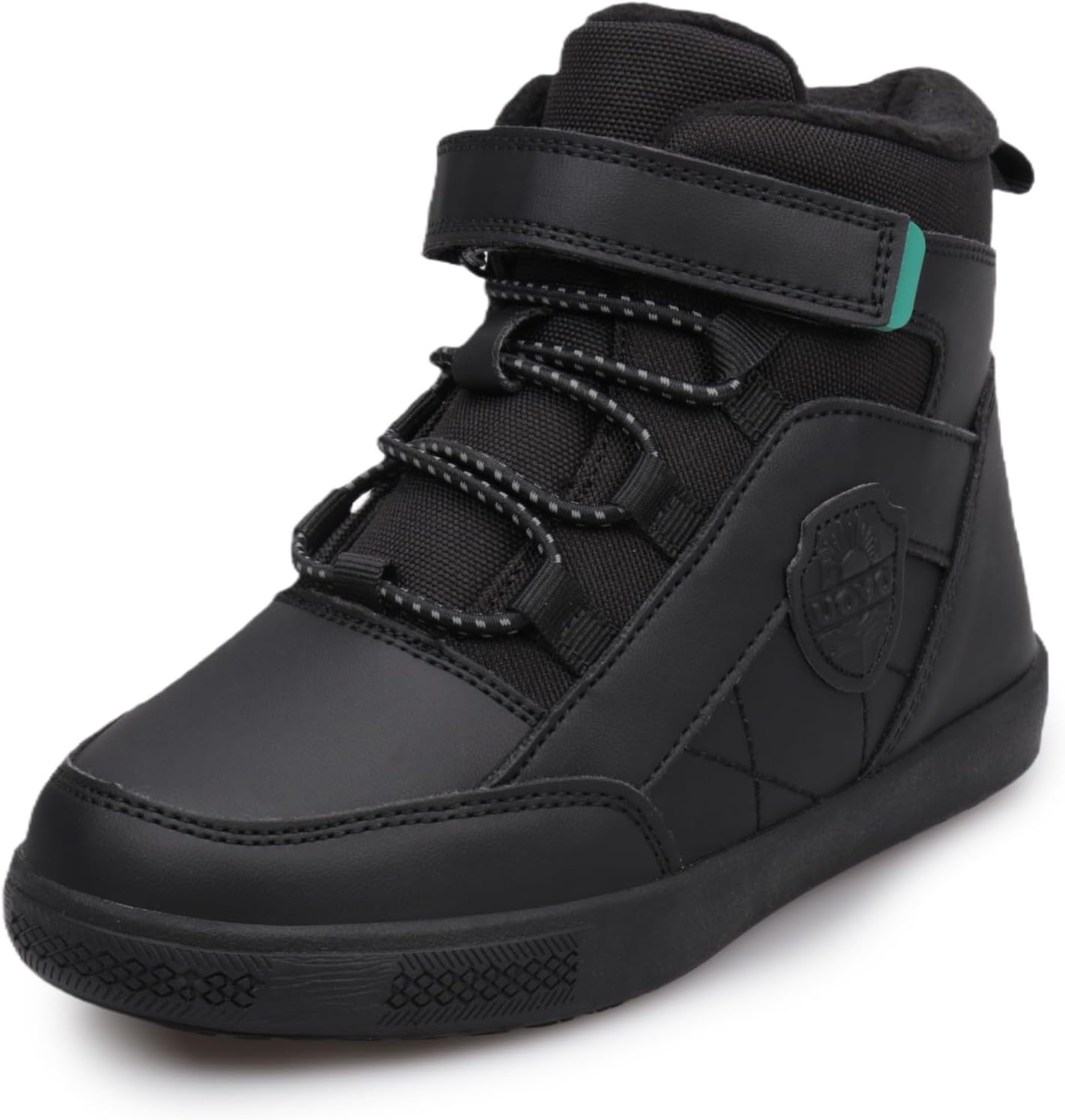 

Детские ботинки UOVO для мальчиков, водонепроницаемые, с нескользящей подошвой, средние по высоте, для скейтборда, спортивные (для малышей/старших детей), черный