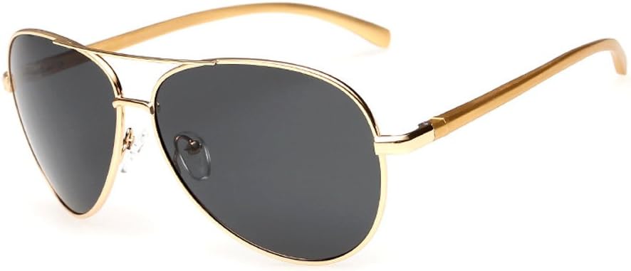 

J+S Премиум-солнцезащитные очки-авиаторы в ультрасовременном стиле, в военном дизайне, поляризованные, 100% защита от УФ-излучения (большая оправа), Gold Frame / Black Lens