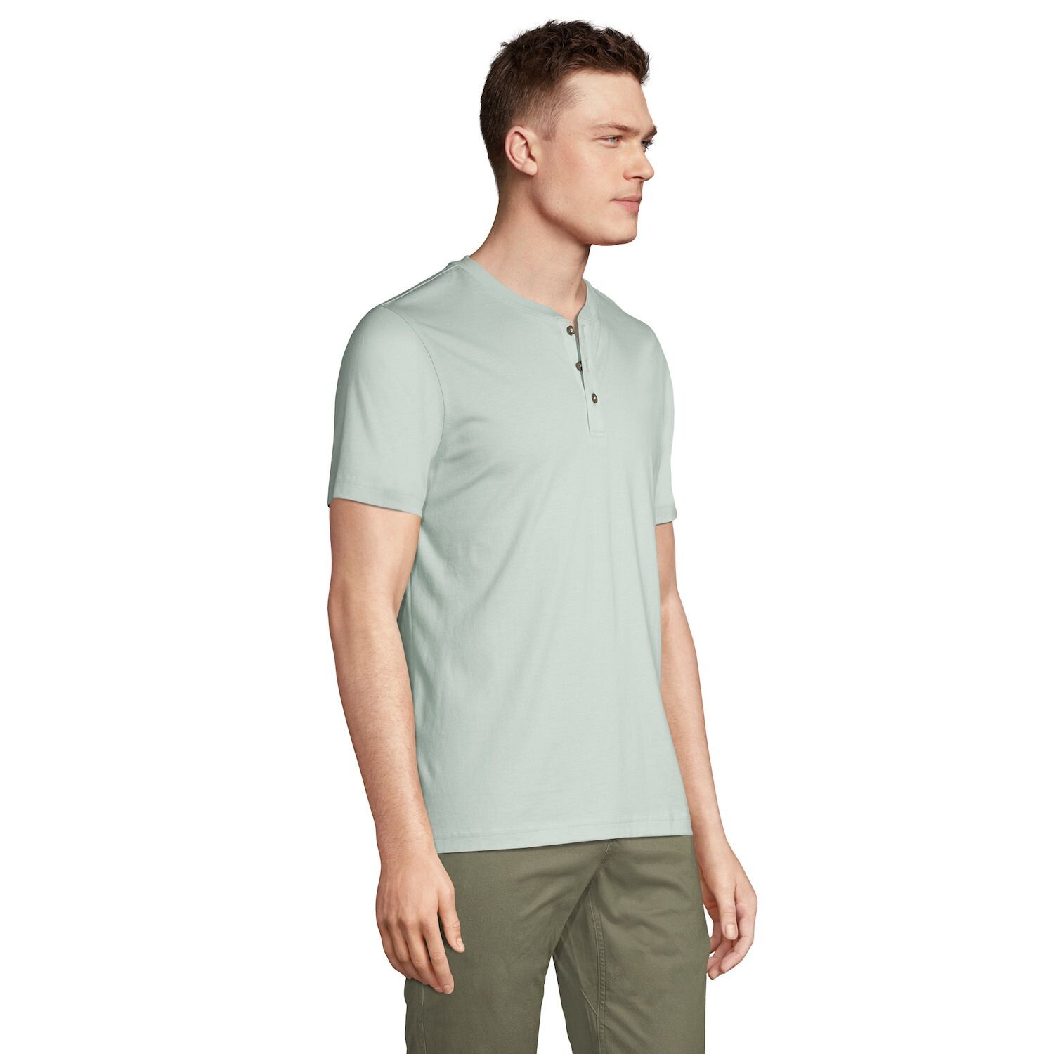 

Хлопковая футболка на пуговицах Big & Tall Supima Lands' End