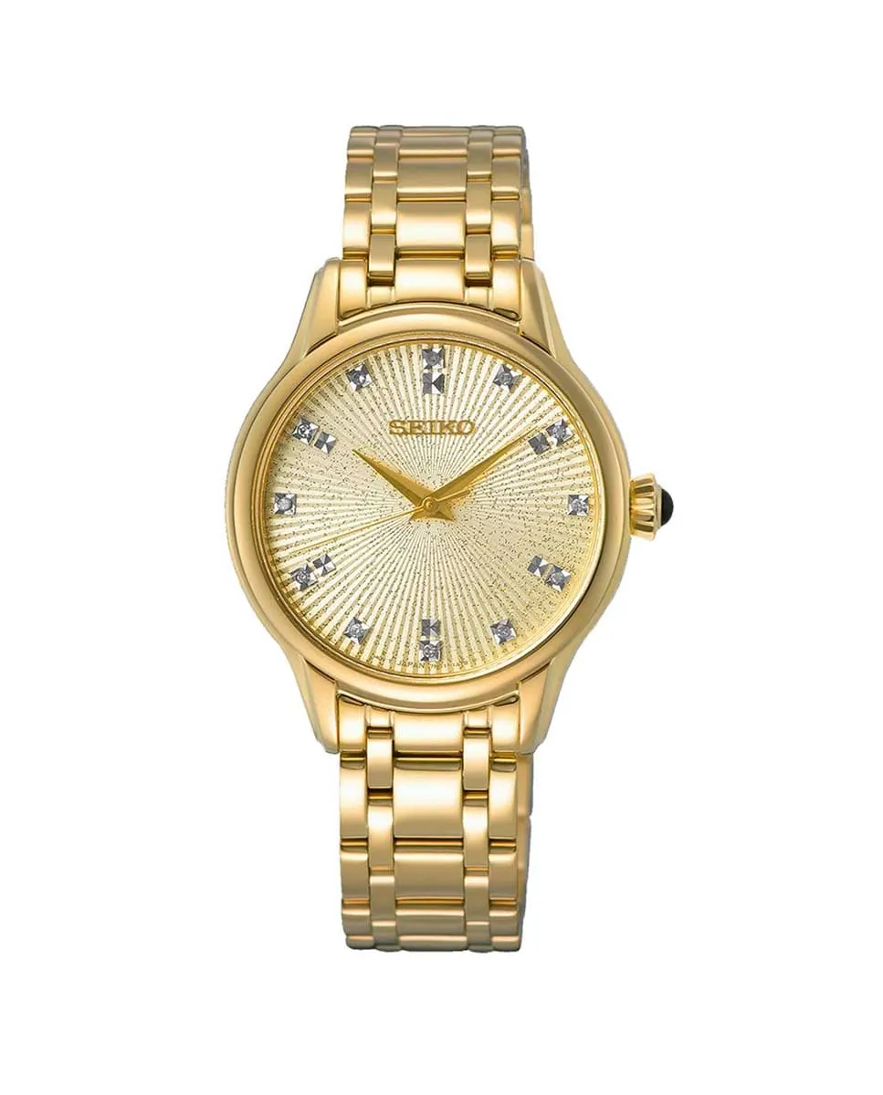 

Женские часы Ladies SRZ552P1 из стали и золотого ремешка Seiko