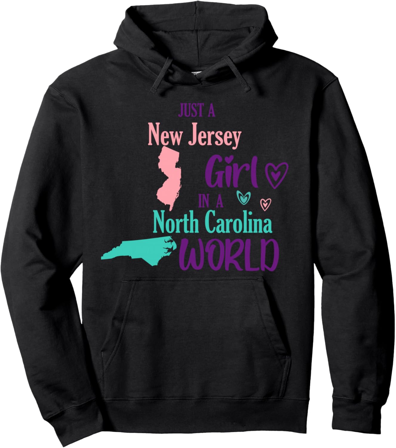 

Гордая девушка, просто девушка из Нью-Джерси в мире Северной Каролины. Худи Just A New Jersey Girl In A North Carolina World, черный