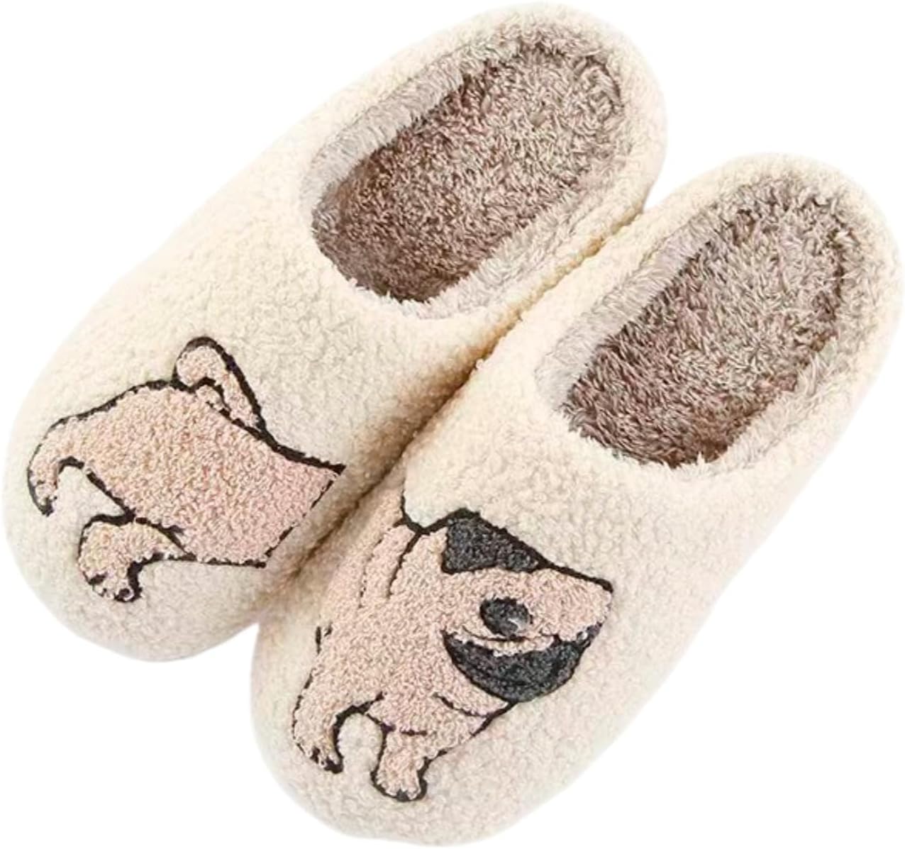 

Домашние тапочки ABKAZMMER для женщин и мужчин, эластичные, удобные, пушистые, мягкие, теплые для спальни с противоскользящей подошвой, зимние, с милым животным, для дома и улицы, ретро, с эффектом памяти, Yellowdog