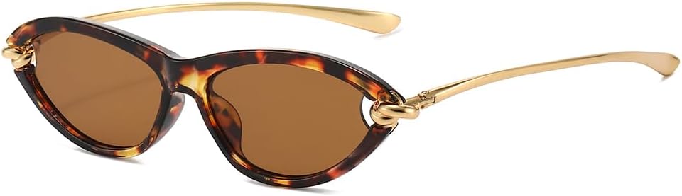 

Солнцезащитные очки YAMEIZE в стиле ретро «кошачий глаз» для женщин, винтажные, маленькие, овальные, в стиле 90-х, золотистая оправа, защита от ультрафиолета UV400, Leopard Brown