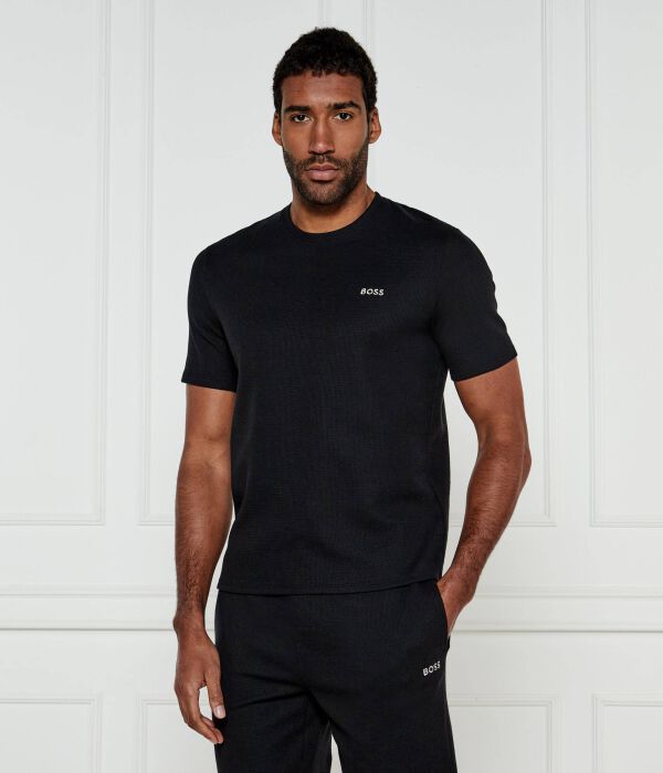 

Футболка с вафельным рисунком Regular fit Boss, черный
