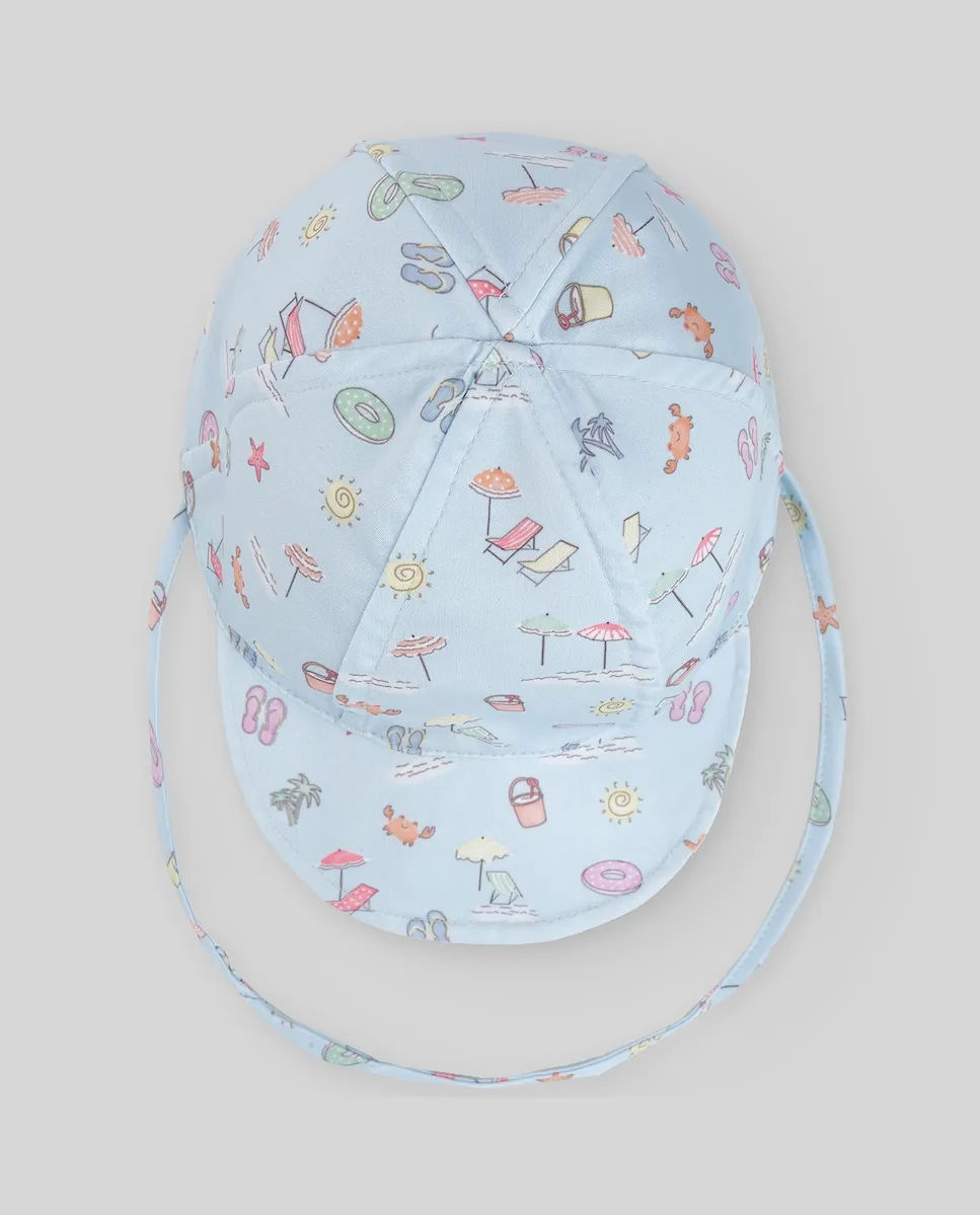 

Детская шапочка для мальчика из полиамида голубого цвета Paz Rodríguez, синий