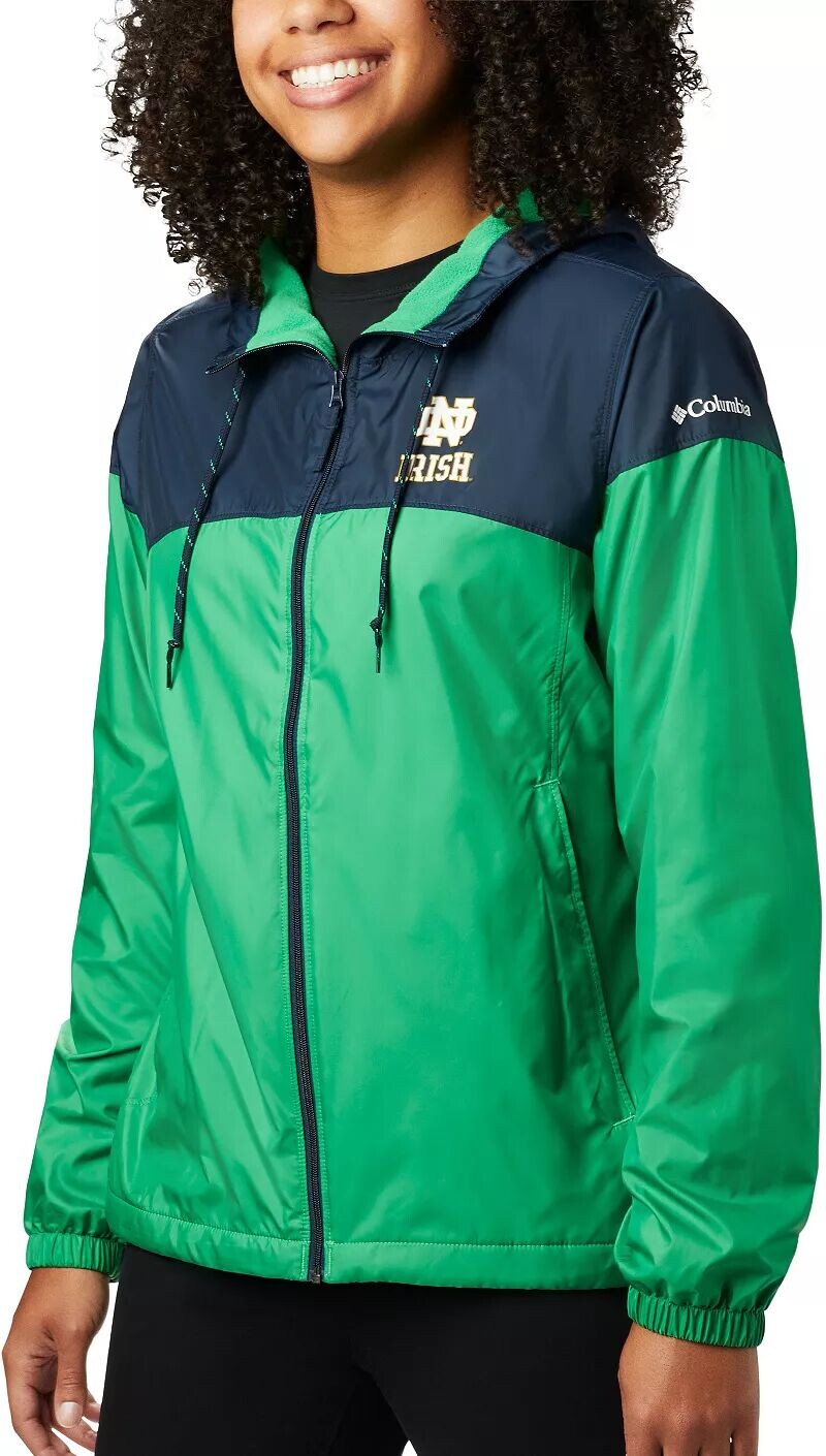 

Женская куртка Columbia Notre Dame Fighting Irish Navy/Green CLG с подкладкой вперед