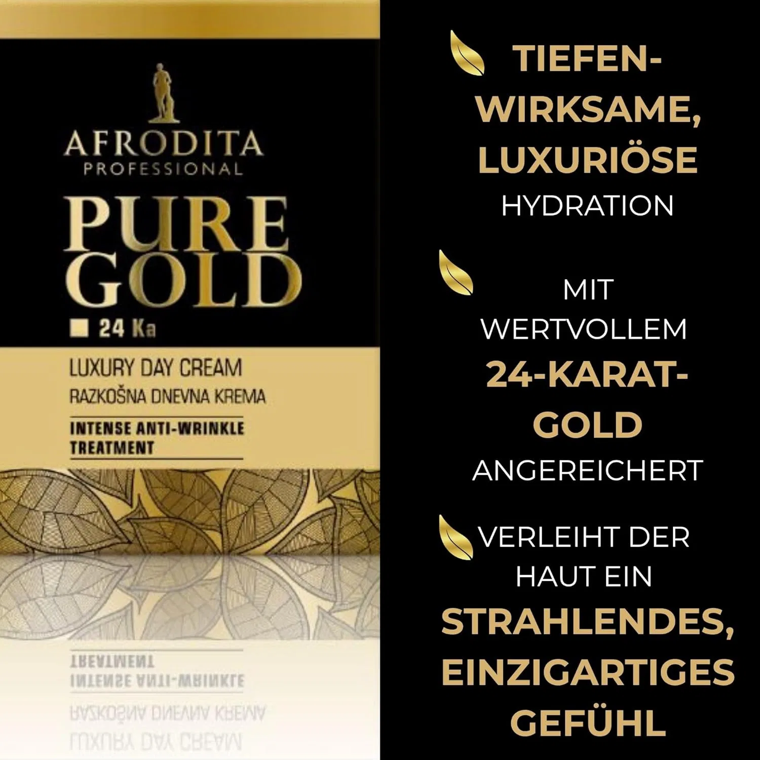 Крем для лица SPF AFRODITA PROFESSIONAL Роскошный дневной «Pure Gold 24K» от — фото 2