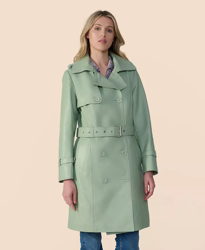 

Женский кожаный тренчкот Furniq UK, зеленый