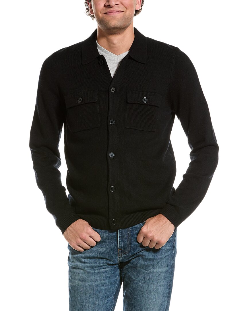 

Amicale Cashmere Рубашка из смеси шерсти и кашемира с пуговицами спереди, черный