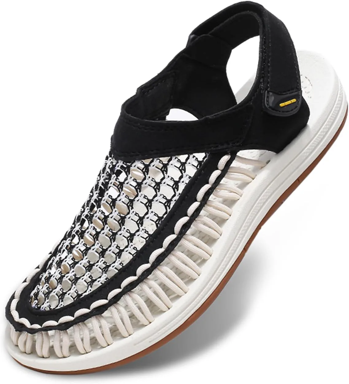 Men's Woven Slip-On Сандалии Breathable Flat Сандалии Lightweight Mesh Сандалии for Men Outdoor Black Casual Water Shoes Dacnakby, белый — фото 3