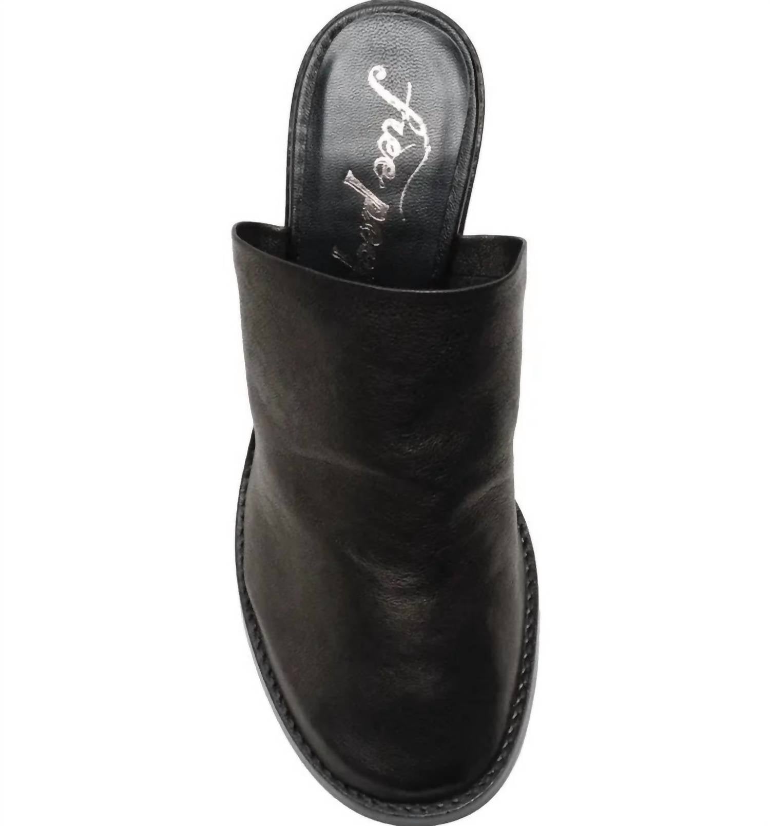 Женские туфли-мюли Leila Heeled Mule черного цвета Free People — фото 2