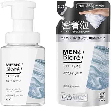 Пенка для умывания Men's Biore — The Face Pore Dirt Clear, , прозрачный мускусный аромат, 370 г