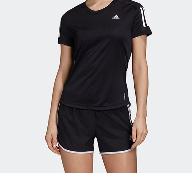 Adidas Футболка с втачным рукавом женская черная — фото 4