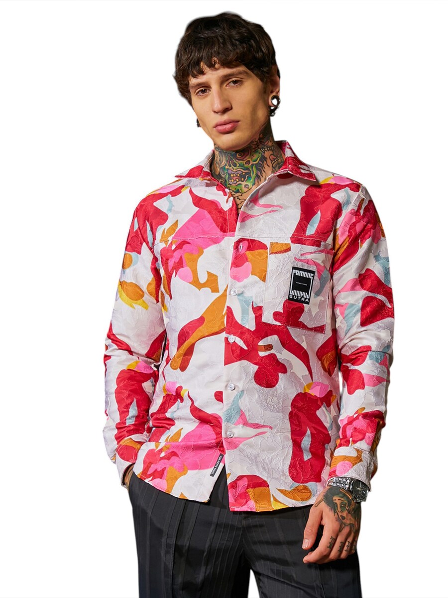 

Рубашка на пуговицах Comfort fit Campus Sutra Kimber, красный