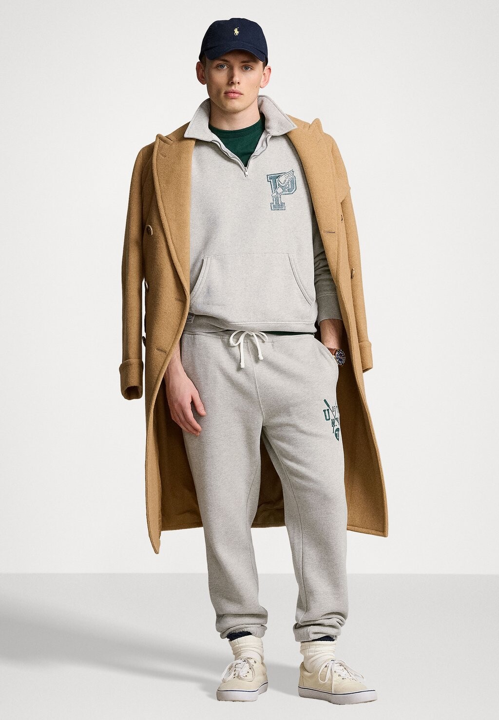 

Толстовка P WING FLEECE COLLARED SWEATSHIRT Ralph Lauren, светло-серый