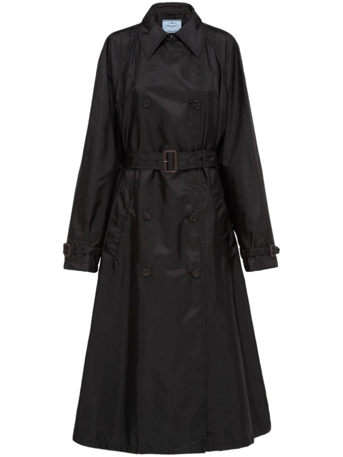 

Prada пальто Re-Nylon с логотипом, черный