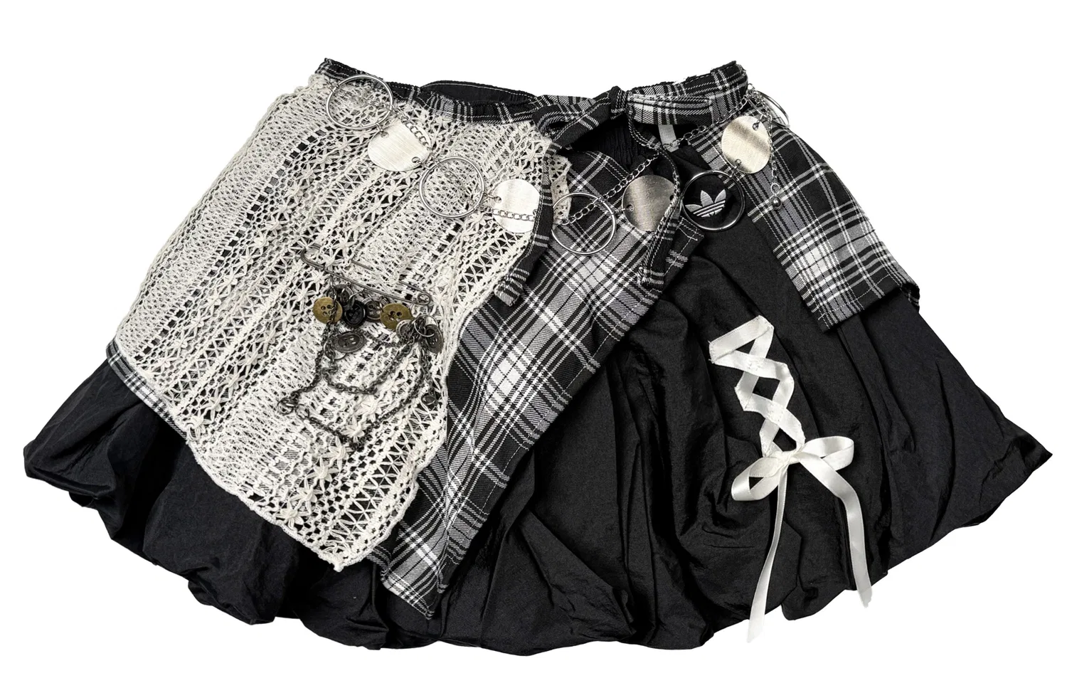 Юбка короткая повседневная BUBBLE для женщин Adidas Originals, Black White