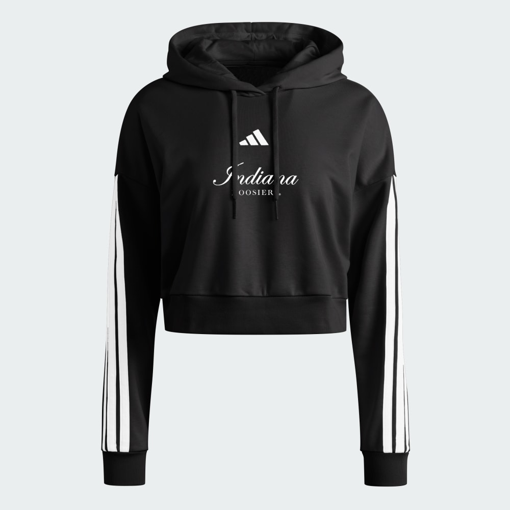 

Худи Adidas Indiana Hoosiers Essentials 3-Stripes Crop Hoodie, цвет Black/White/Multi