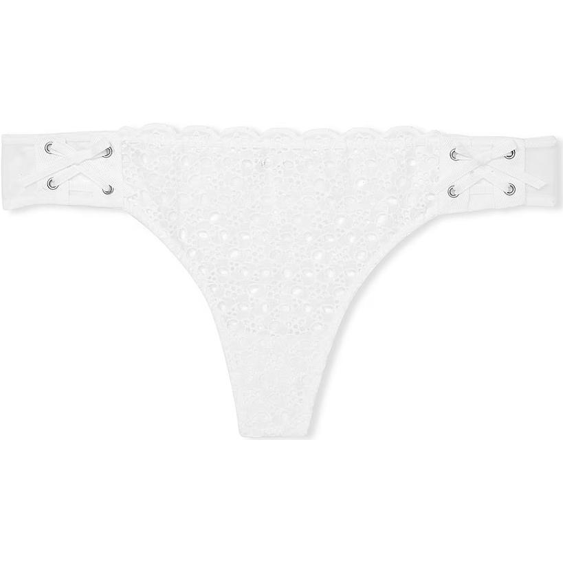 

Victoria's Secret Трусики DREAM ANGELS Eyelet Lace-Up Thong /W женские 1 упаковка белый
