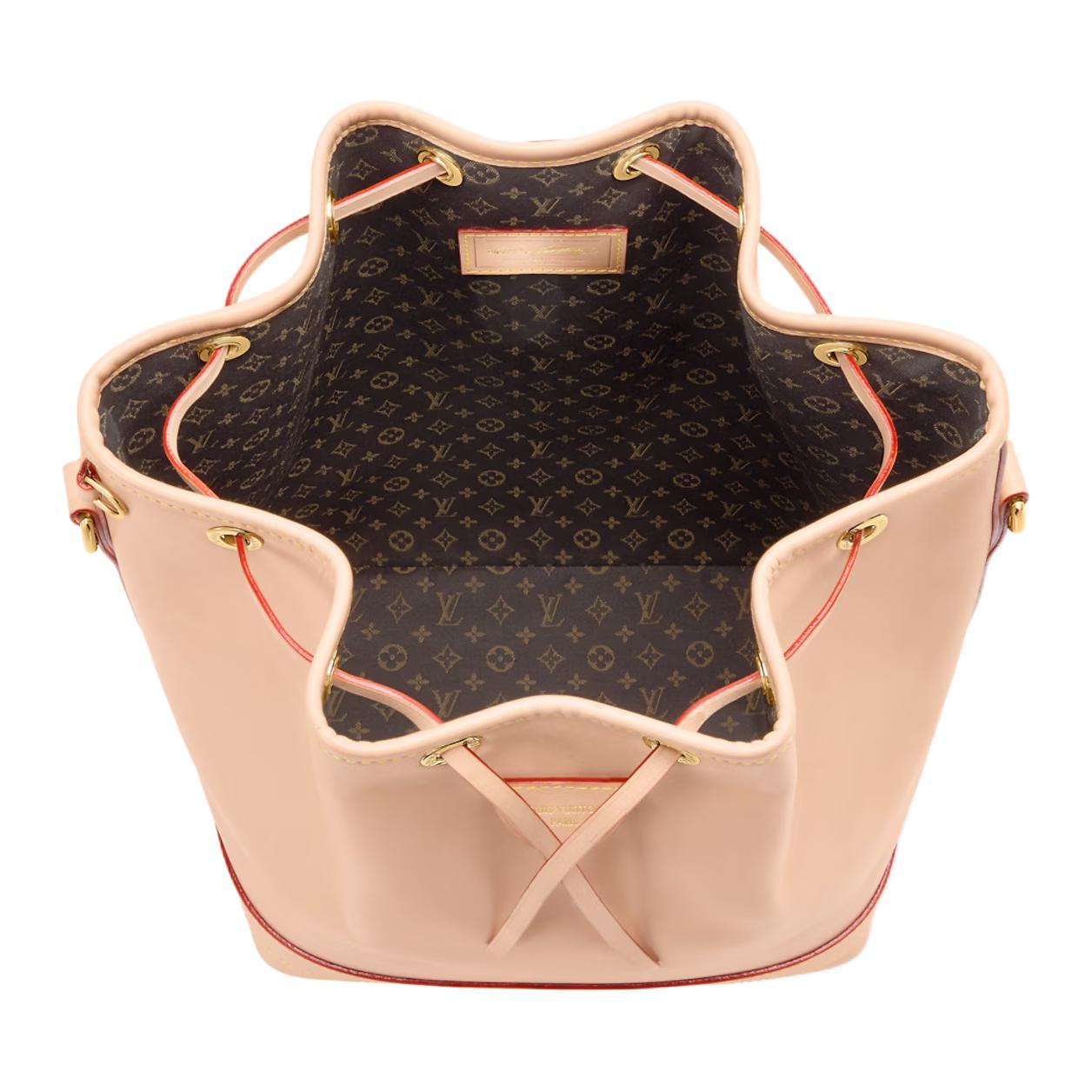 LOUIS VUITTON Сумка-ведро NOE из коровьей кожи, средняя, через плечо, кроссбоди, женская, бежевая — фото 4