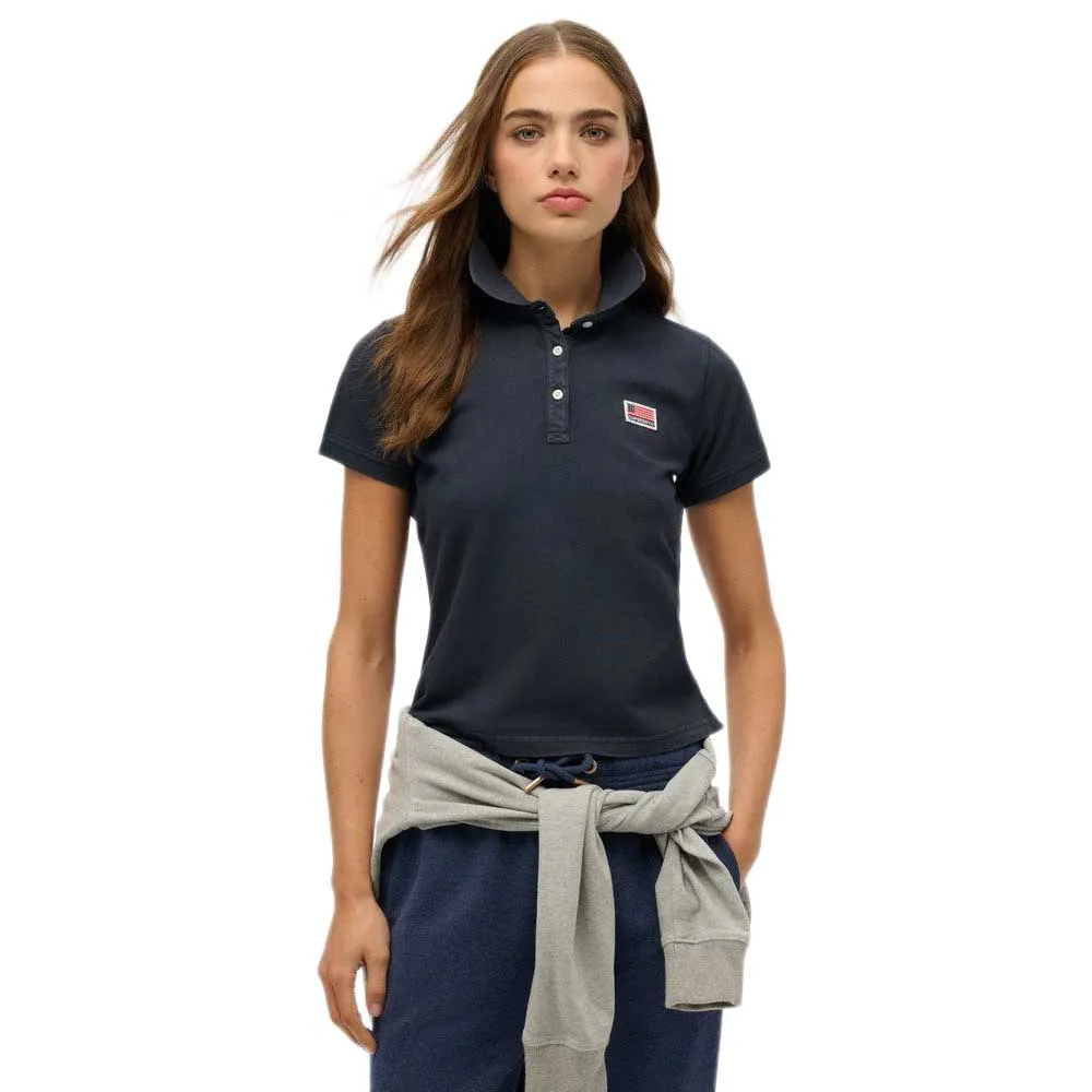 

Поло с коротким рукавом Superdry Ath Essential Graphic, синий