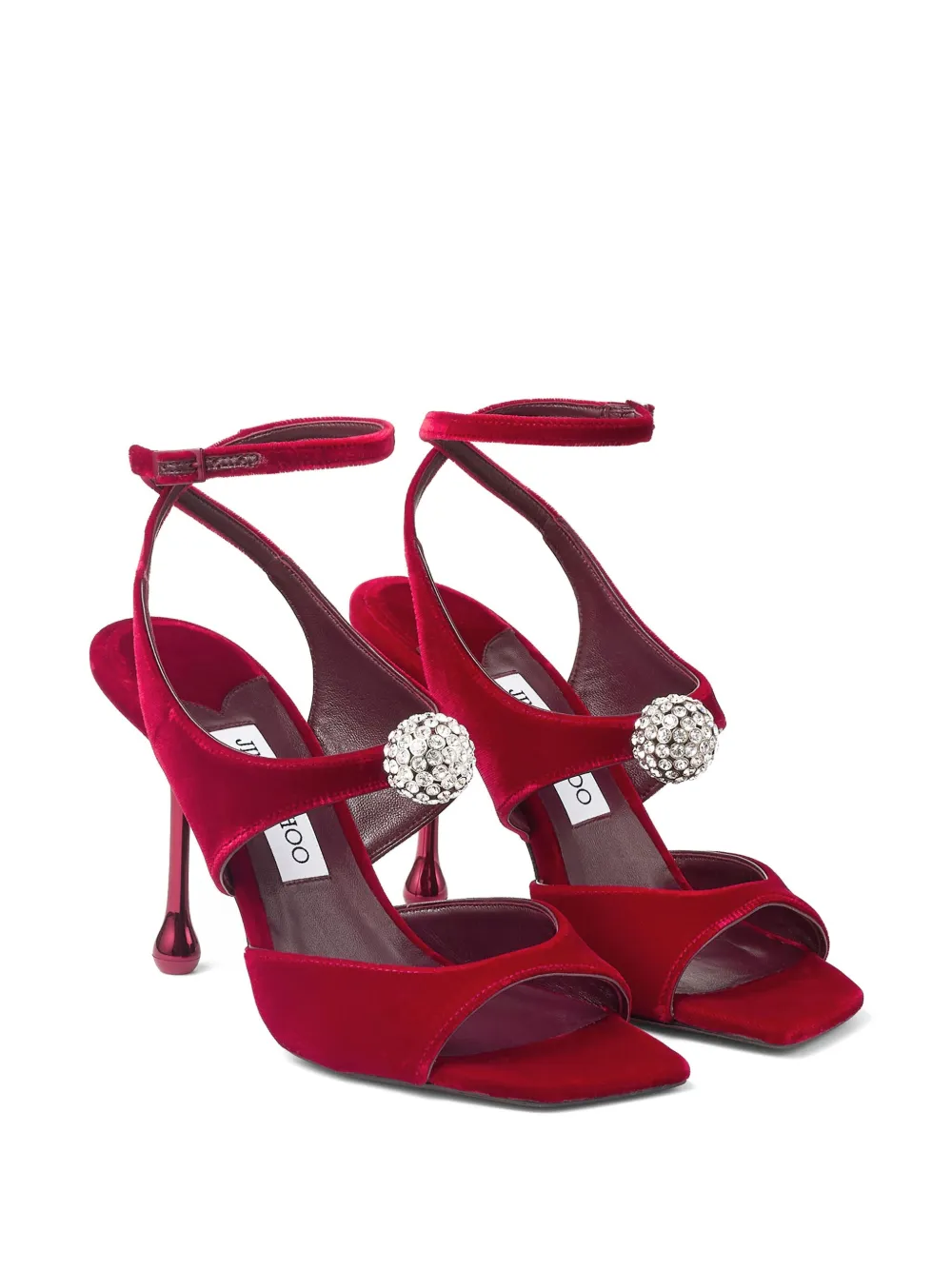 Босоножки с декором Orb JIMMY CHOO, красный — фото 2