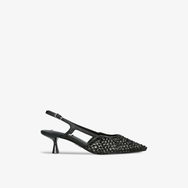 Туфли Legaci на каблуке с плетеной подошвой, украшенные стразами Steve Madden, черный