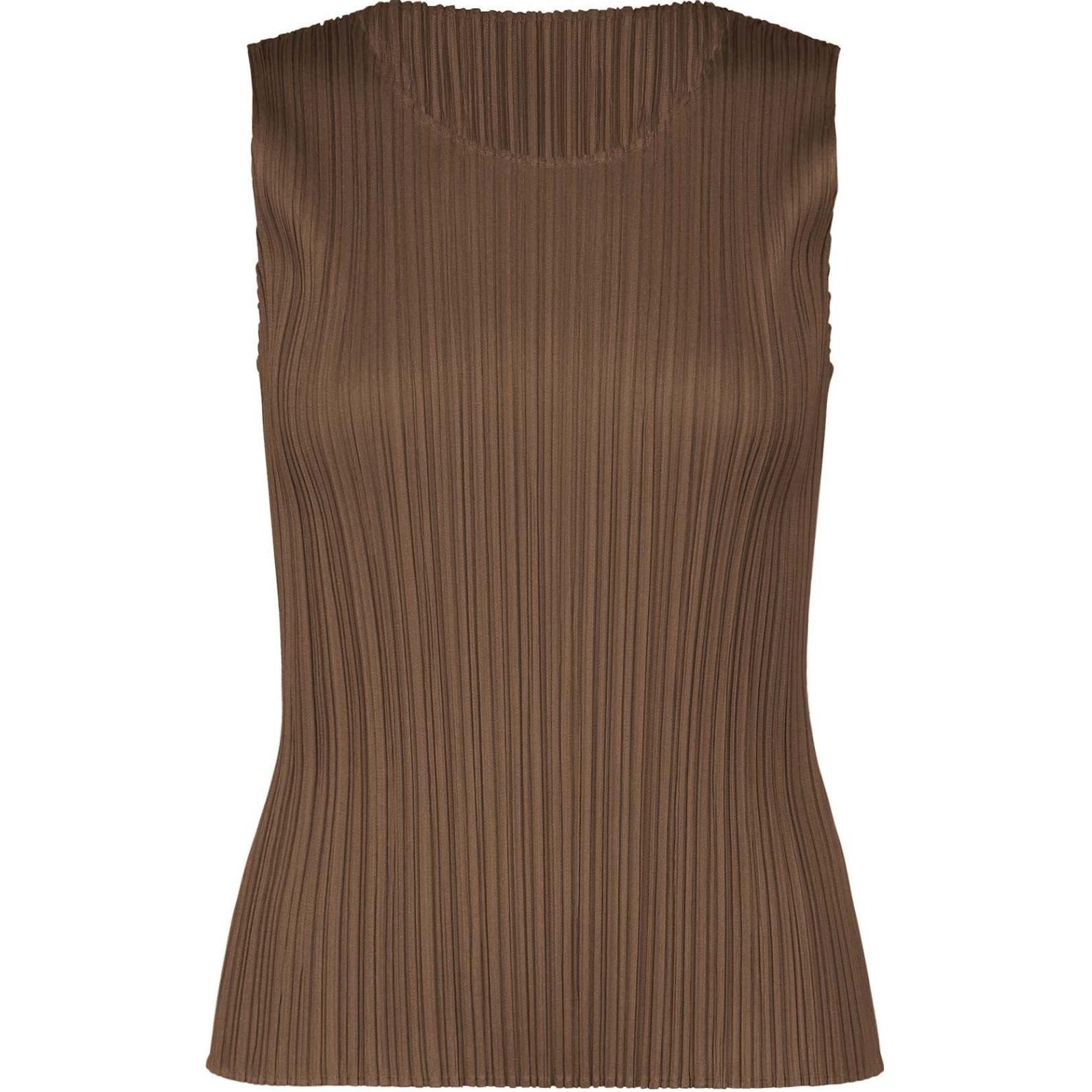 

PLEATS PLEASE ISSEY MIYAKE Женская майка FW24, коричневая