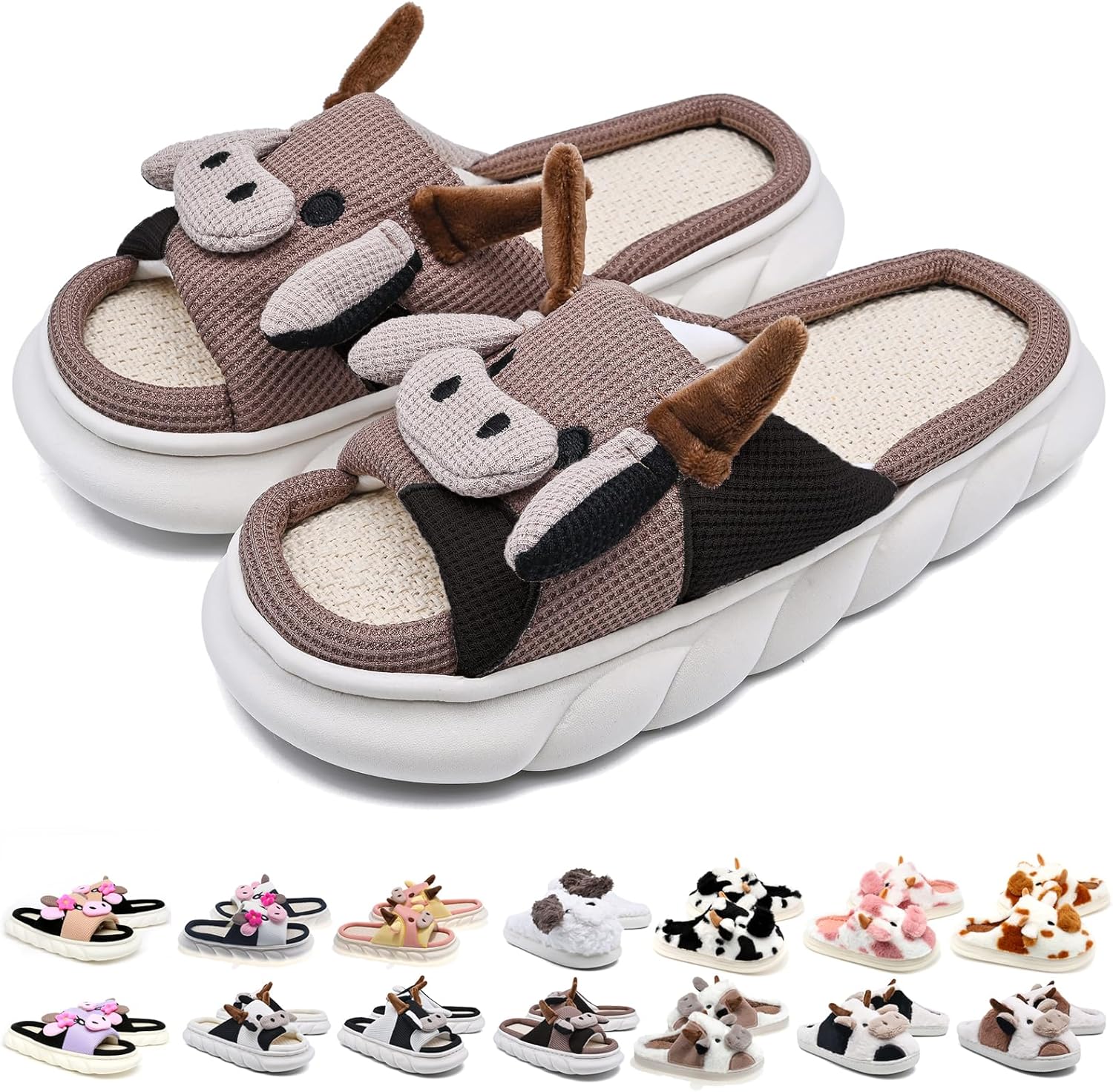 

Тапочки SLAWOCE для женщин и мужчин, пушистые, милые и уютные, для дома и улицы, коричневый