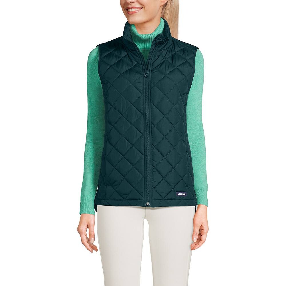 

Женский утепленный жилет Land End Lands' End, цвет Dark Green Forest