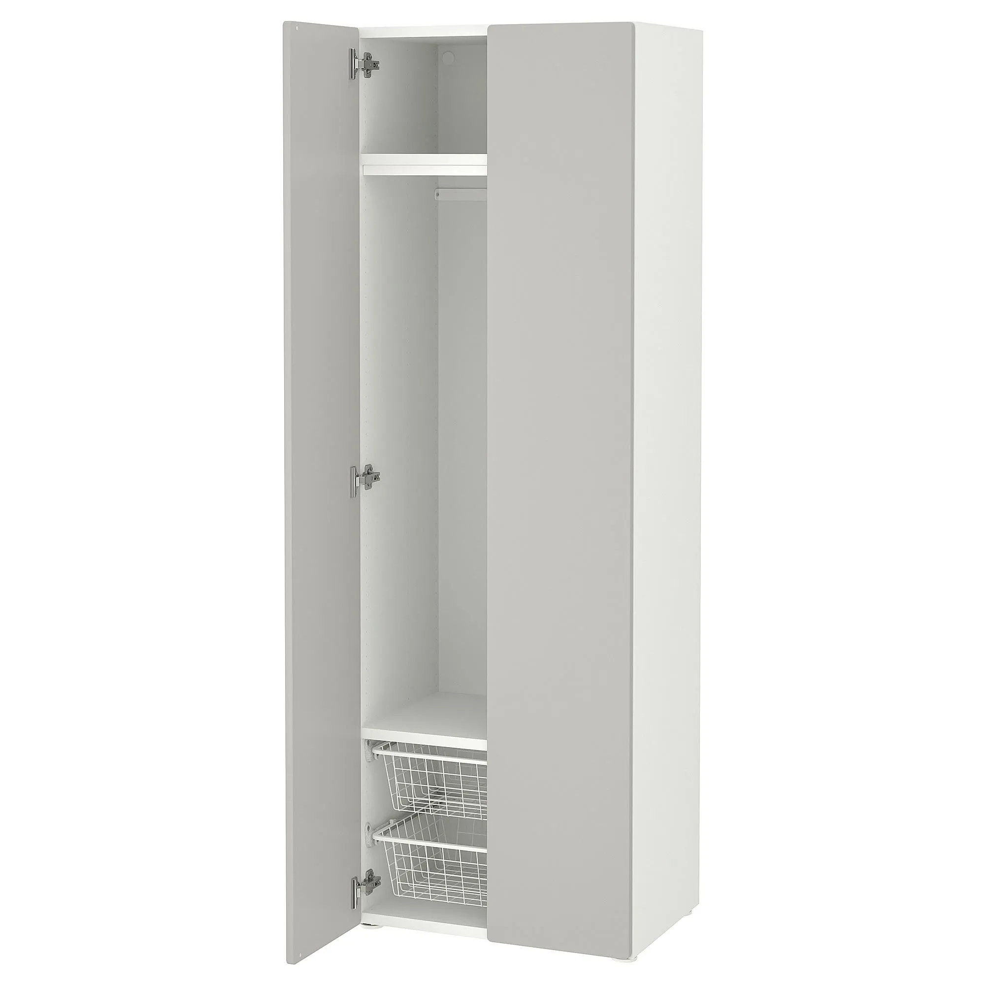

Детский шкаф, белый/серый, 60x42x181 см, PLATSA/SMÅSTAD IKEA