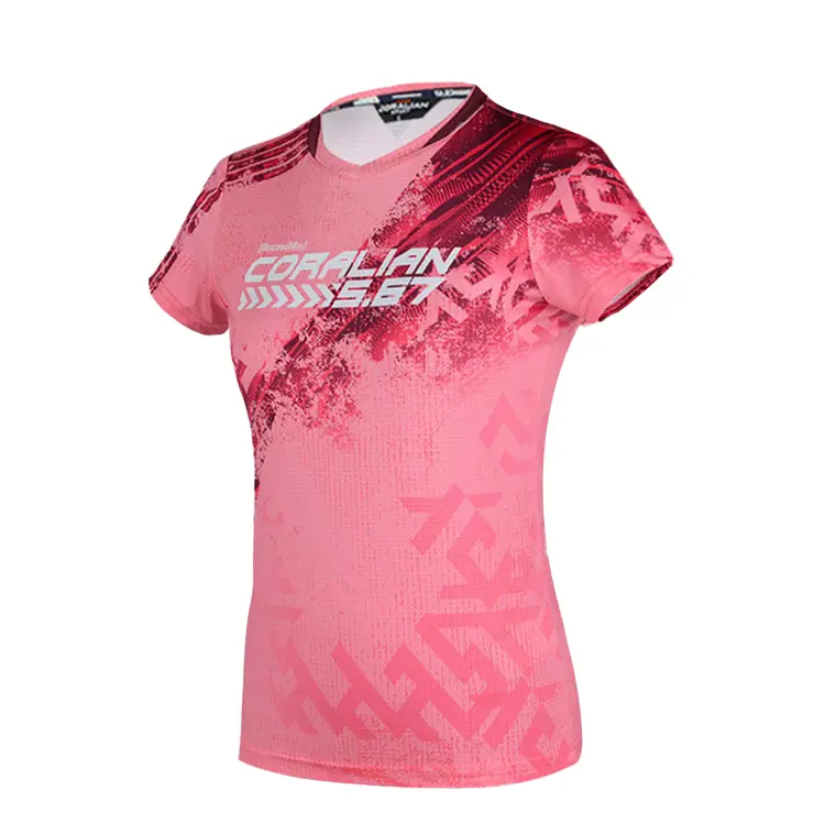 

Футболка для бадминтона женская красная CORALIAN