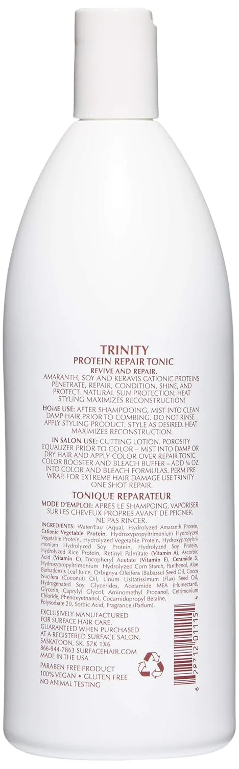 Surface Hair - Trinity Color Care One Shot Protein Repair Tonic - Очищение, блеск и объем для окрашенных волос 1000 мл — фото 3