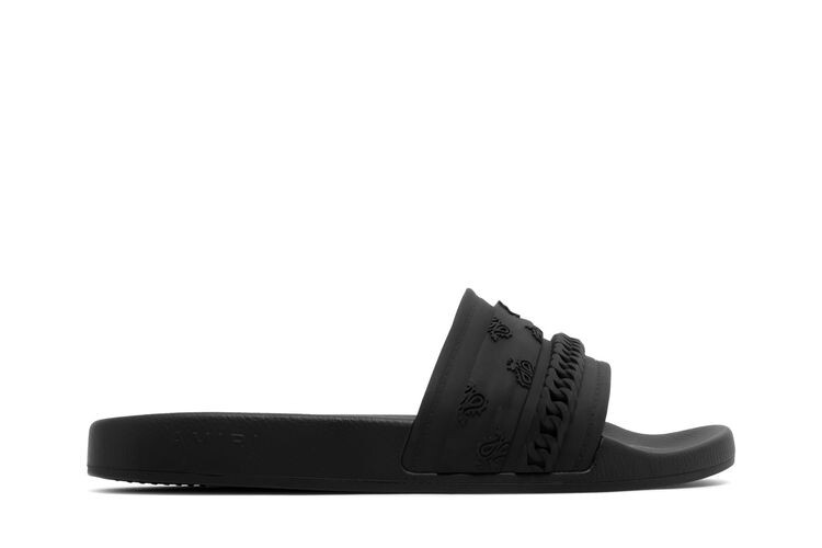 

Кроссовки Amiri Bandana Chain Pool Slide Black Paisley, черный
