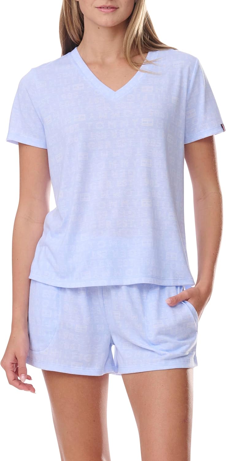 

Женская пижама Tommy Hilfiger с футболкой и боксерскими шортами, Sweet Blue Heather