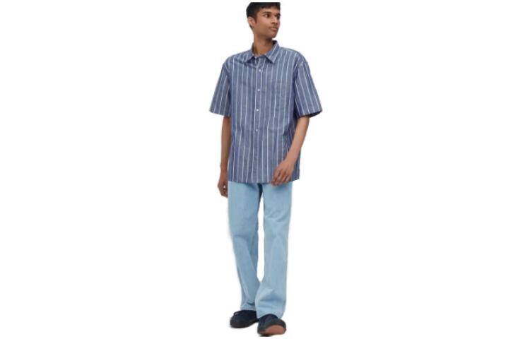 Рубашка мужская фуксия Uniqlo, фуксия — фото 2