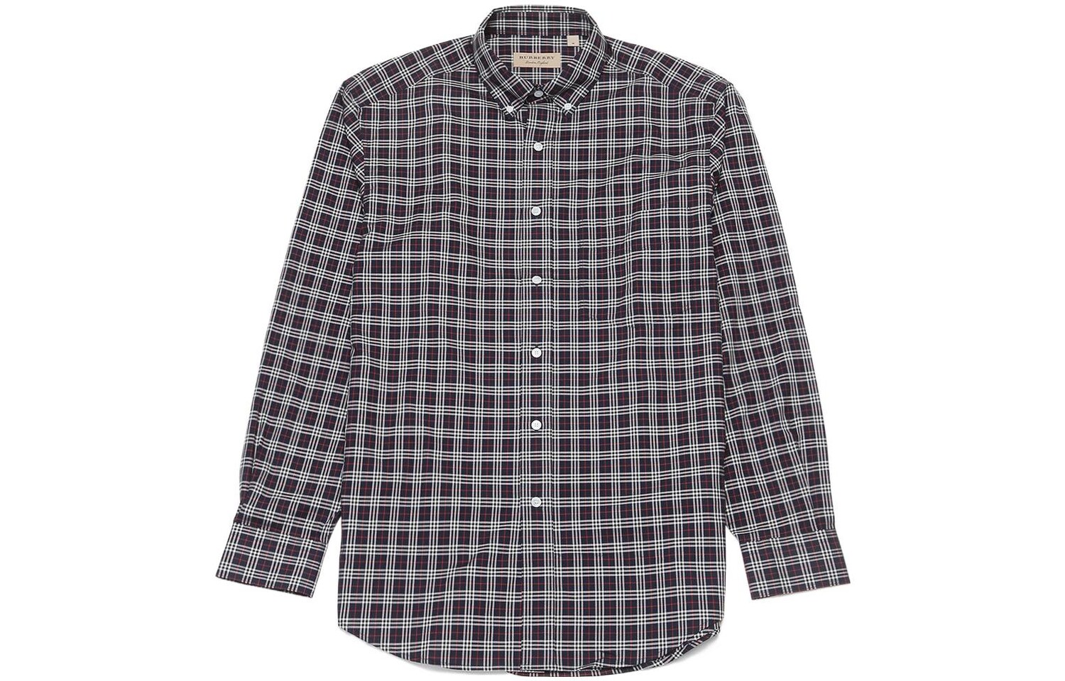 

Рубашка из хлопка в мелкую клетку, цвет: темно-синий/белый/красный Burberry, темно-синий