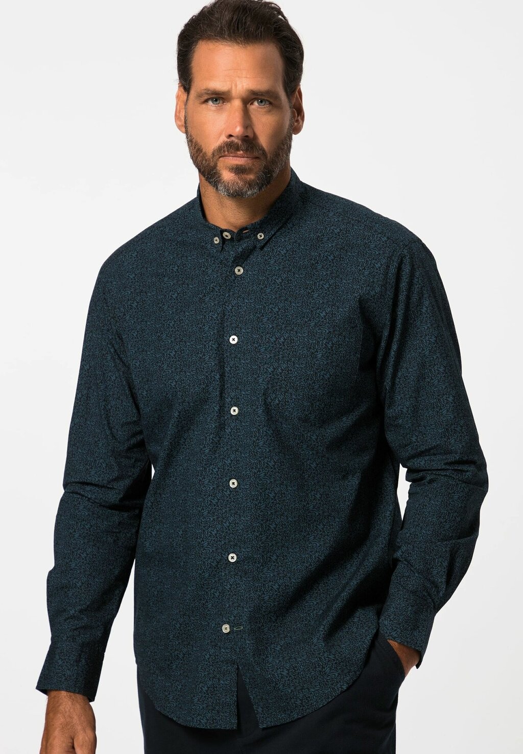 

Рубашка LANGARM MINI BUTTONDOWN-KRAGEN ALLOVER-PRINT MODERN FIT JP1880, цвет nachtblau