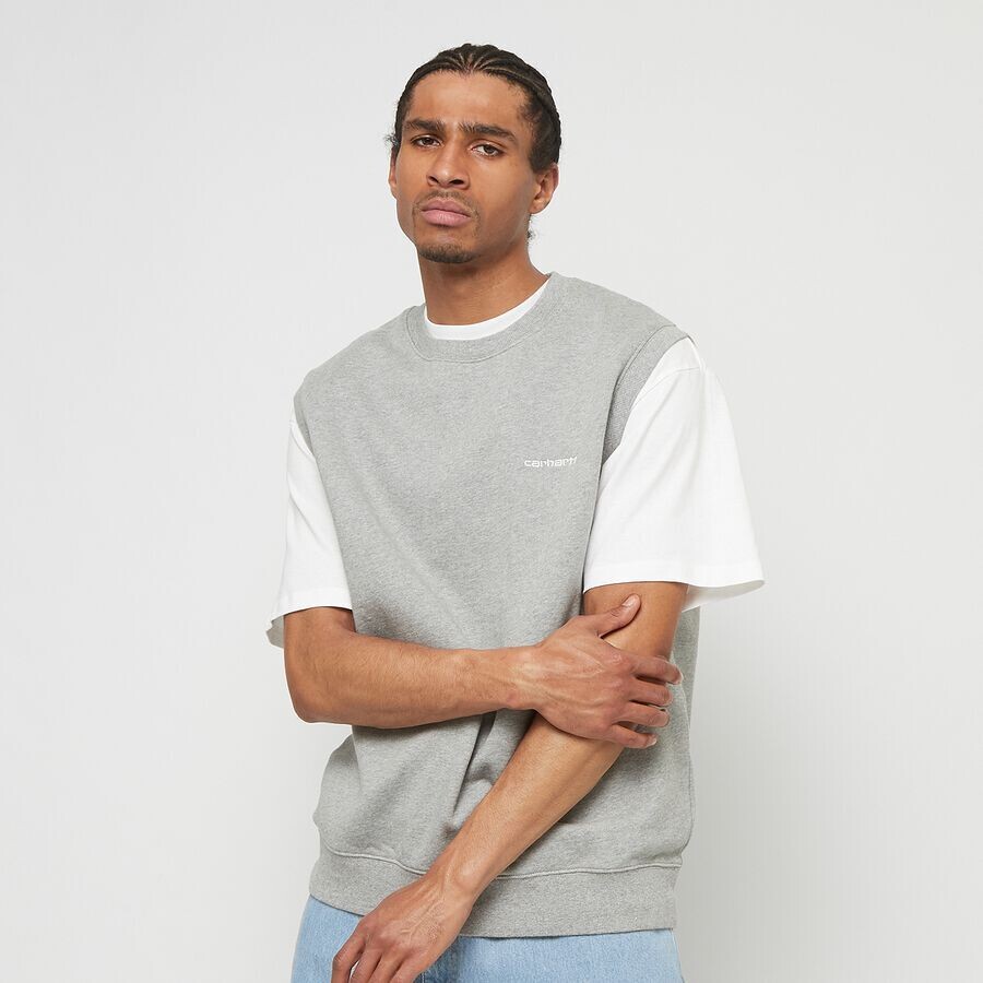 

Толстовка с жилетом и надписью Carhartt WIP, цвет grey heather/white