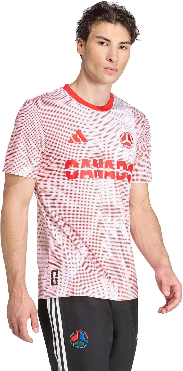 Футболка с символикой adidas, цвет White/Vivid Red/Canada — фото 2