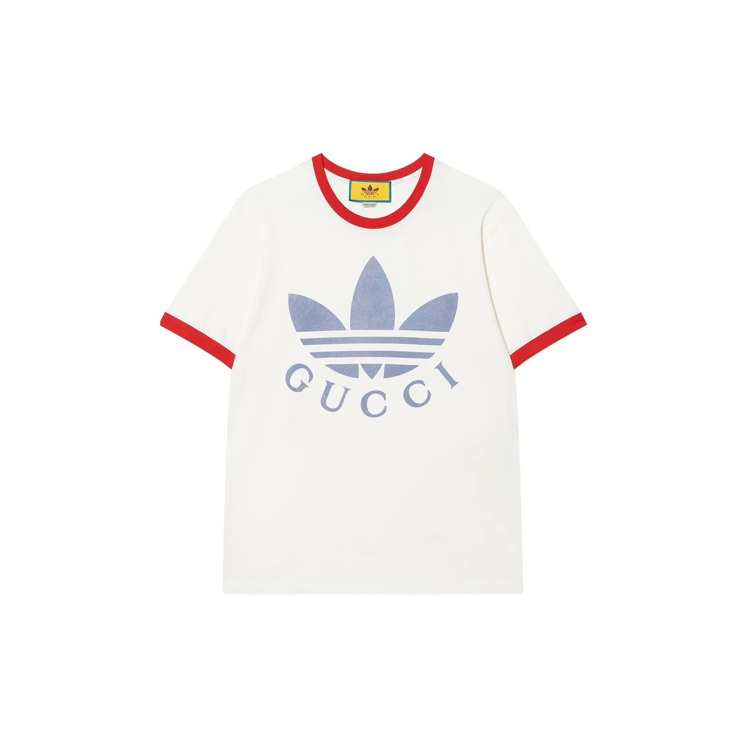 Футболка Adidas Cotton Jersey бело-красная
