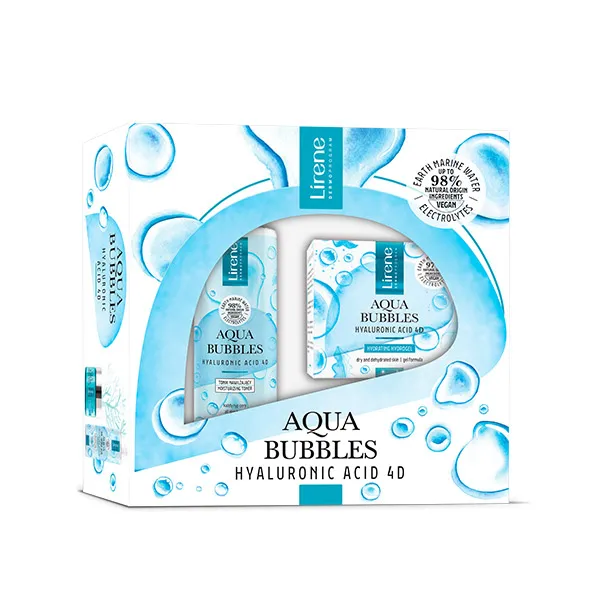 

Гидрогель+Увлажняющий тоник Aqua Bubbles Hyaluronic Acid 4D Lirene, 2 UD