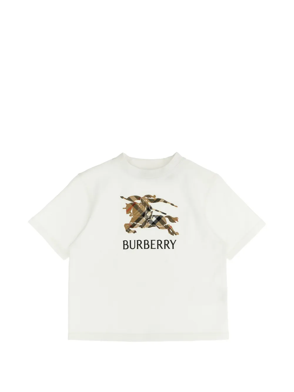 

Футболка с логотипом в виде всадника-рыцаря цвета кедра Burberry Kids, белый