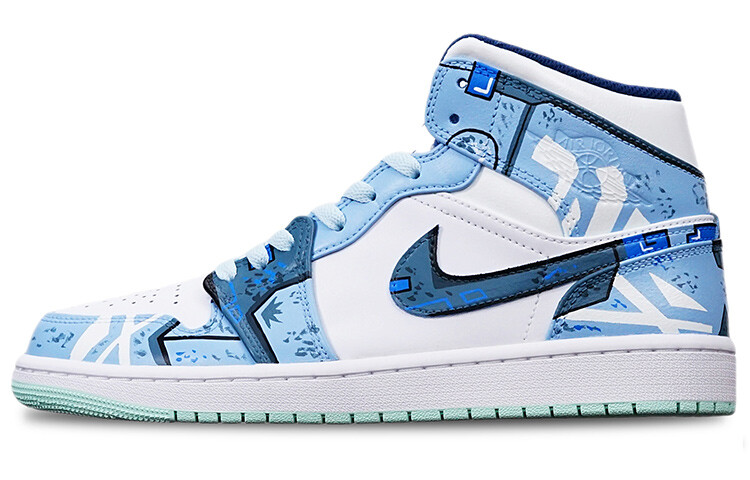 

Кроссовки Vintage Jordan Air Jordan 1, голубой, Синий, Кроссовки Vintage Jordan Air Jordan 1, голубой