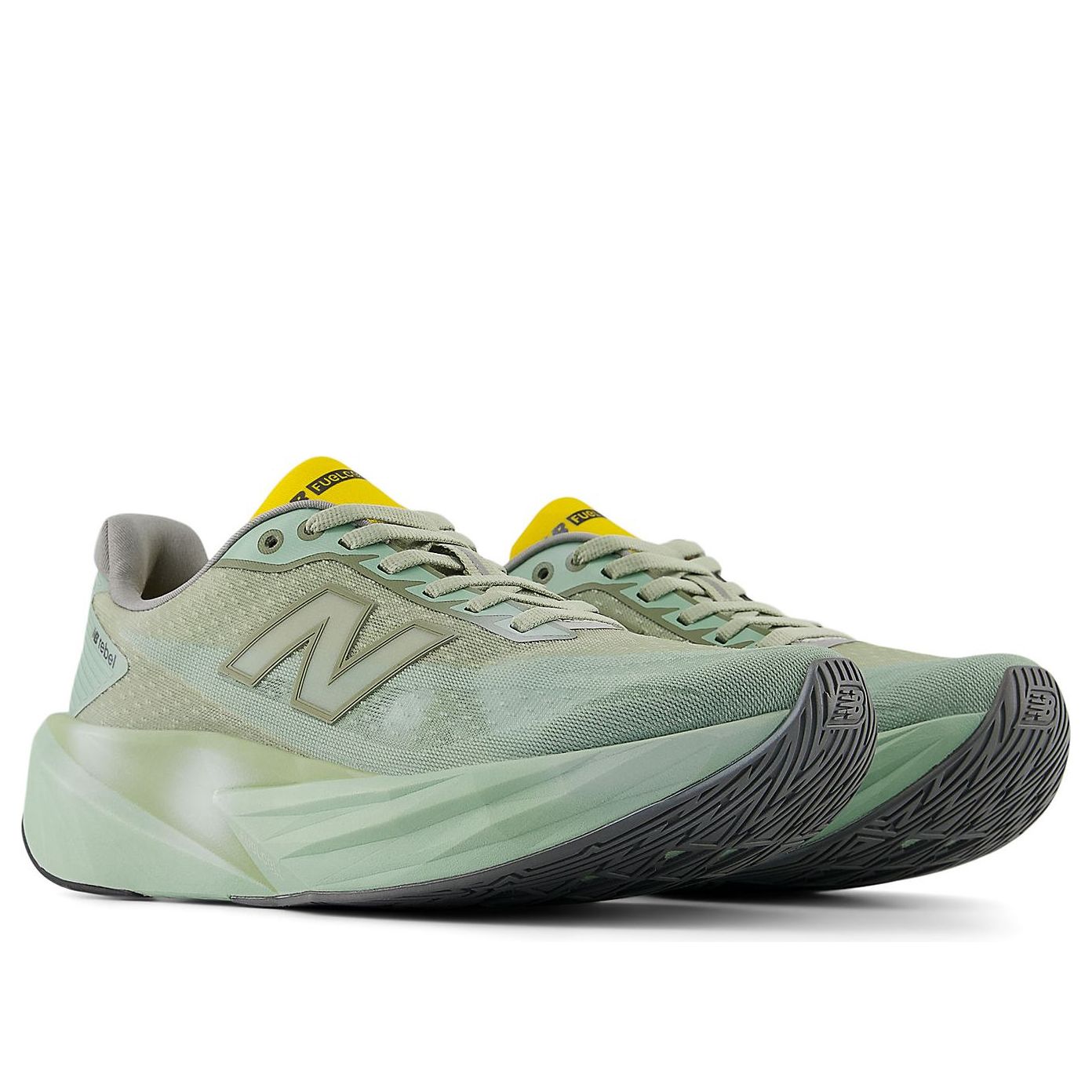 Кроссовки (WMNS) New Balance FuelCell Rebel v5 'Garter Snake Mosaic Green Lemon' — фото 3