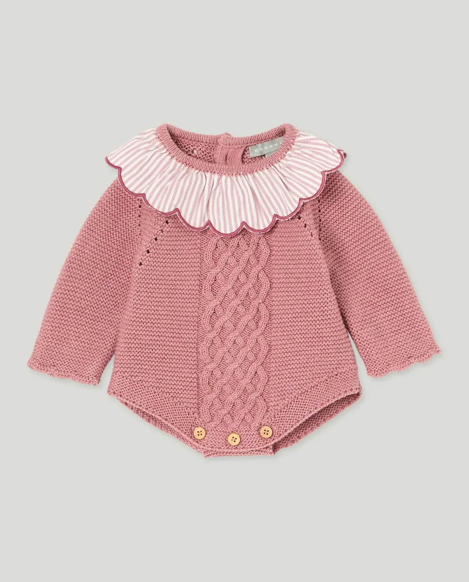 

Детский комбинезон с вязаными длинными рукавами, узором араны и принтом по всей поверхности Coconut El Corte Inglés, сливовый