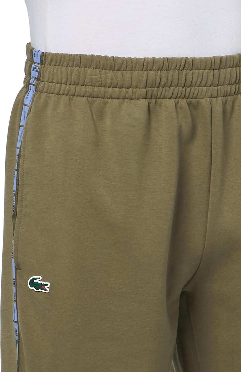 Мужские спортивные брюки Lacoste Sport Tennis с логотипом и полосками, Olive — фото 3