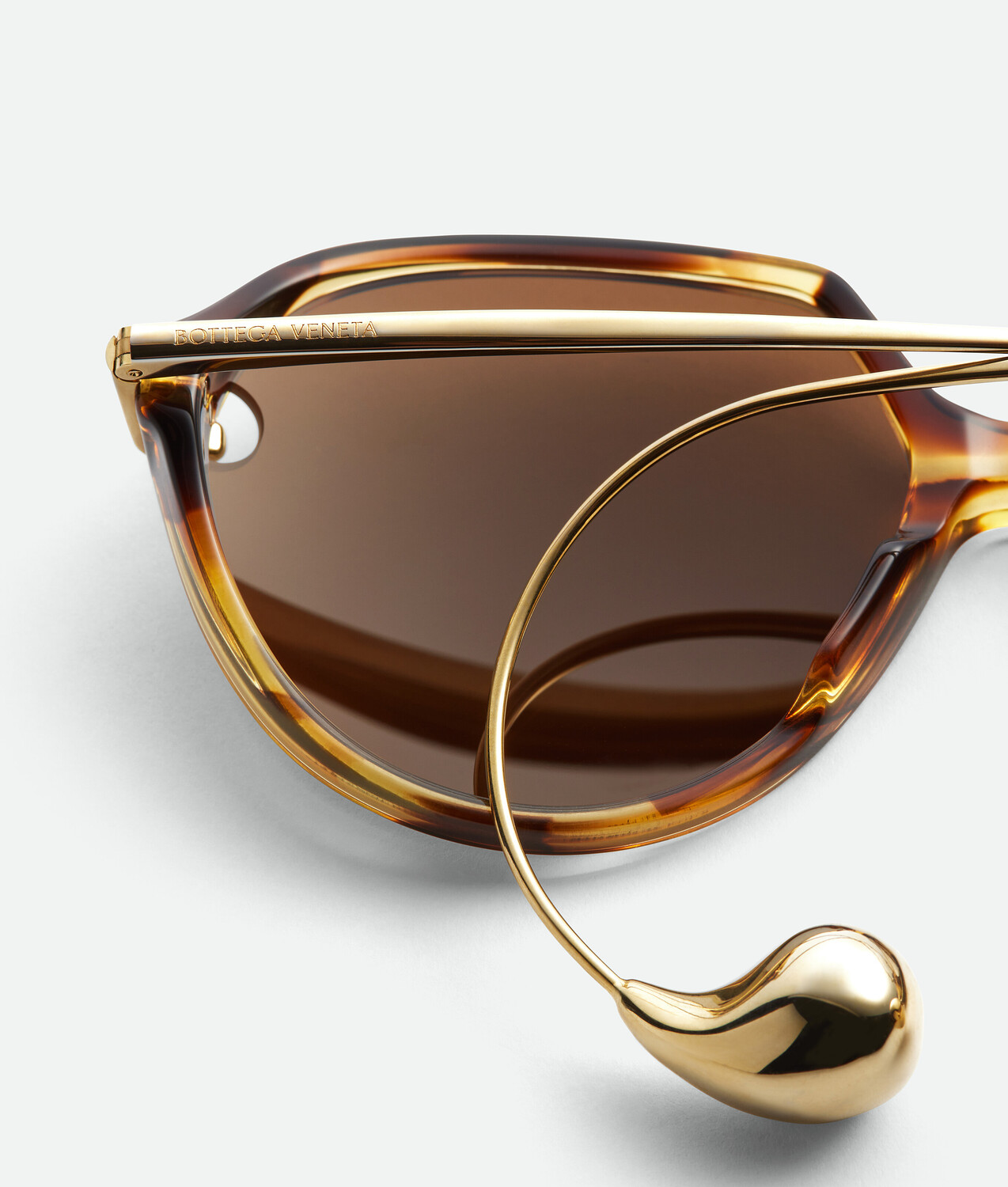 Drop squared sunglasses BOTTEGA VENETA, гавана/коричневый — фото 4