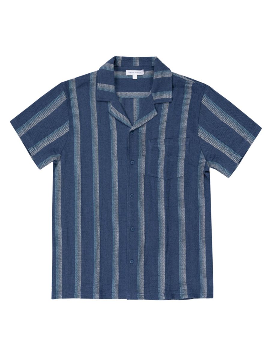 

Полосатая походная рубашка Vintage Summer, синий